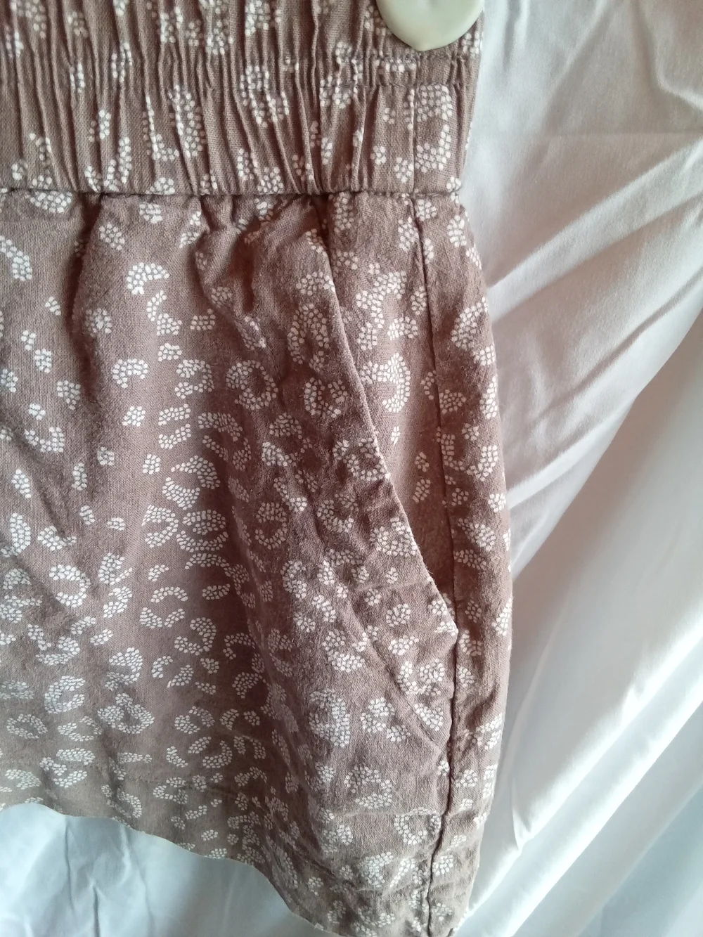 a‎ new day Taupe Leopard Print Elastic Waist Shorts M